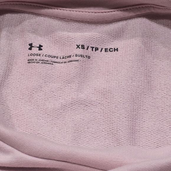Under Armour Sugar Pink Rival Terry Crew Neck Sweatshirt w. Pockets Sweater - Picture 5 of 8